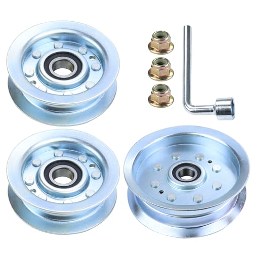 POSFLAG 2 Pack GY20067 Idler Pulley with GY20629 Idler Pulley Replaces John Deere GY22172, GY20067, GY20110, GY22082, GY20629 for John Deere D100, D105, D120, L130, LA115, LA120, X110, X125, X140