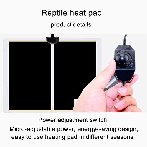 MQ Reptile Terrarium Heat Pad with LCD Digital Thermometer, 11 x 16.5in Power Adjustment Under Tank Heater Mat for Pets, Small Animals, Seedling, 20W - Thumbnail 5