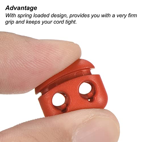 PATIKIL Cord Locks, 30 Pack Oval Spring Toggle Stopper for Drawstring Bag Shoelaces Orange Red, 16x17mm - Image 4
