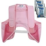[アイスハーネス] 熱中症対策グッズ 子ども用 冷却ベスト クールベスト キッズ 保冷剤3個付き 男女兼用 120-140cm ピンク