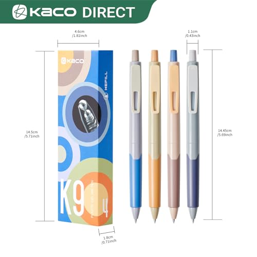 Bolígrafos de gel Kaco K9 punta fina 0.5 mm pack 4 miniatura 3