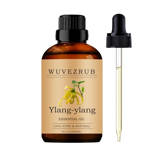 Wuvezrub Ylang-Ylang Essential Oils 60ML Pure Ylang-Ylang Essential Oil for Aromatherapy Diffuser - 2 Fl Oz