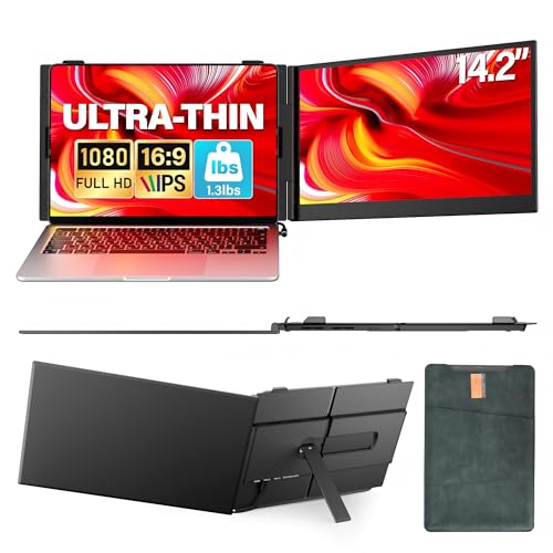 Image of Ultra Thin Laptop Screen Extender Monitor Portable,14 inch 1080P FHD Lightweight Dual Screen,Portable Monitor for Laptop,Fit for 13-17 inch Laptops,Plug & Play Compatiable with Win /Mac /Chrome /Android /Switch