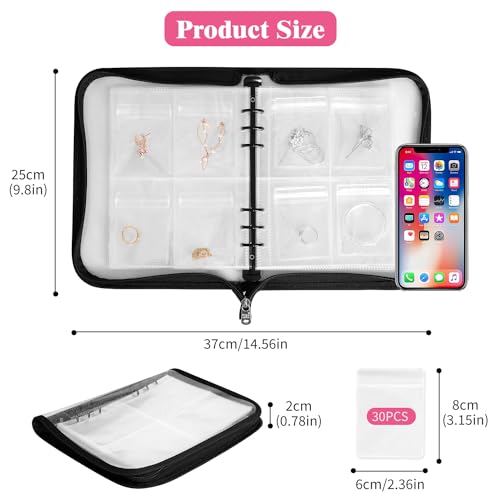 KIKIGOAL Transparent Jewelry Storage Book Jewellery Organiser with Pockets Earring Storage Jewelry Display Book Album with 80 Grids+30 pcs PVC Bags (80 Grids+30 pcs 6 * 8 PVC Bags) … - Cosy Home Interiors KIKIGOAL Transparent Jewelry Storage Book Jewellery Organiser with Pockets Earring Storage Jewelry Display Book Album with 80 Grids+30 pcs PVC Bags (80 Grids+30 pcs 6 * 8 PVC Bags) … - Image 2