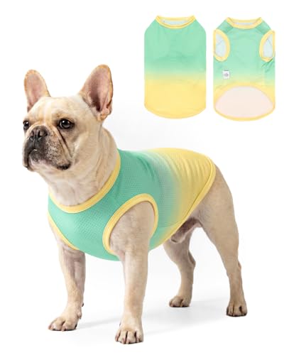 Image of CuteBone Ombre Dog Tank Top for Small Dogs, Cats - Tropical Summer Pet Vest - Breathable Ice Silk Cooling Shirt - Sun Protection, Photo, Casual Play, Walks