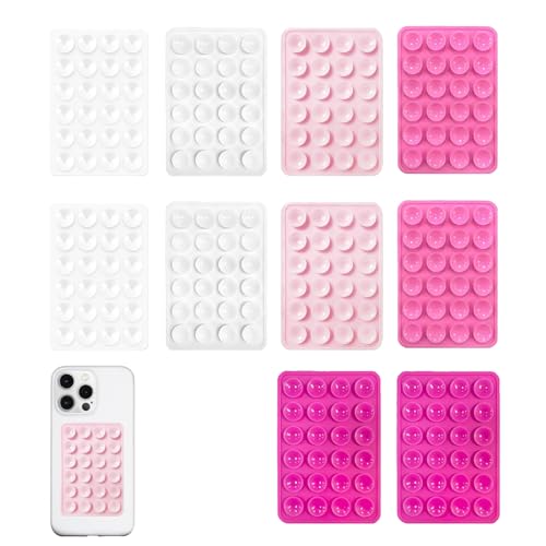 10 PCS Suction Phone Holder, Sticky Phone Grip, Silicone Suction Phone Holder for Selfies and Videos, Adhesive Phone Stand Sticky for Cellphone, Compatible with iPhone and Android Cases(5 Color)
