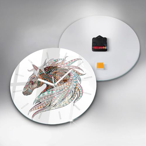 Horloge Moderne en Verre Wallfluent 30 cm avec Mécanisme Silencieux Cheval - 5