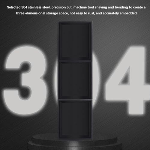 Estantes de ducha de acero inoxidable, almacenamiento de pared impermeable para artículos de tocador y champú, diseño de alcohol integrado, ideal para la organización del hogar