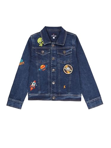 Image of KiddoPanti Boys Denim Jacket | Cotton Poly Blend with Spandex | Washed Denim, Full Sleeve | Button Closure & Front Flap Pockets | Collared Neck