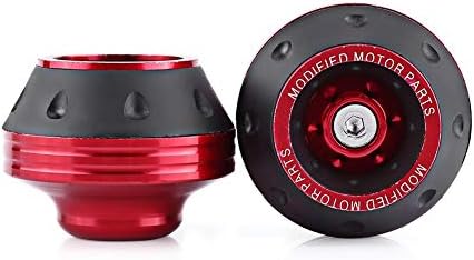 Front Fork Frame Sliders Wheel Crash Protector, Keenso CNC Aluminum Front Fork Wheel Frame Sliders for Most Motorcycles Motorbikes Moped Scooters (Red)
