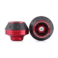 Keenso Motorrad Gabel Aufprallschutz, 1 Paar Motorrad Vordergabel Rahmen Gleiter CNC-Aluminiumlegierung Motorrad Gabelschutz Für die meisten Motorräder, Mopeds, Roller (Rot)
