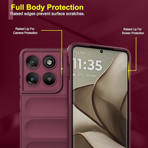 Image of Zapcase Back Case Cover for Motorola Edge 70 5G | Compatible for Motorola Edge 70 5G Back Cover | Liquid Silicon Magic Case with Camera Protection | Plum