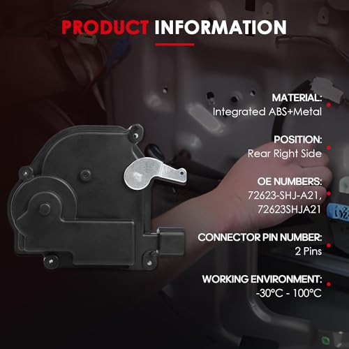 Image of CCIYU Rear Right Passenger Side Door Lock Actuator Compatible for Honda Odyssey 2005-2010 Door Lock Latch Actuator, Replace 72623-SHJ-A21, 72623SHJA21