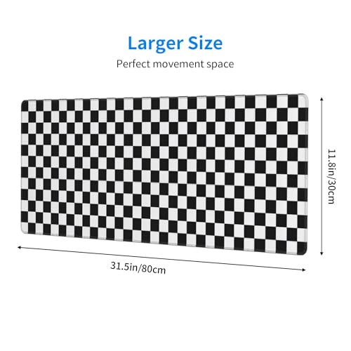 Tapis de souris de jeu damier XL de 80 x 30 cm haute précision