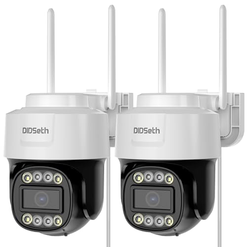 2K Telecamera Wi-Fi Esterno,3MP Videocamera Sorveglianza Esterno WIFI PTZ Telecamera 360 Gradi Esterno Visione notturna a colori di 30m, Rilevazione di Movimento, 2 Vie Audio, Sirena,IP66,Card/Cloud