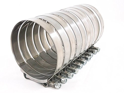 10X Premium 304 Stainless Steel T-Bolt Turbo Silicone Hose Clamp 4 Inches 102-110Mm #TOP1
