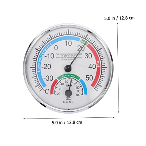Toddmomy Thermometer raumklima thehomeuse silve silwy Innenfeuchtigkeitsmesser Feuchtigkeitsmesser innen Saunazubehör Sauna-Hygrothermograph Haupt Indikator Hygrometer Prüfer Büro Metall – Bild 3
