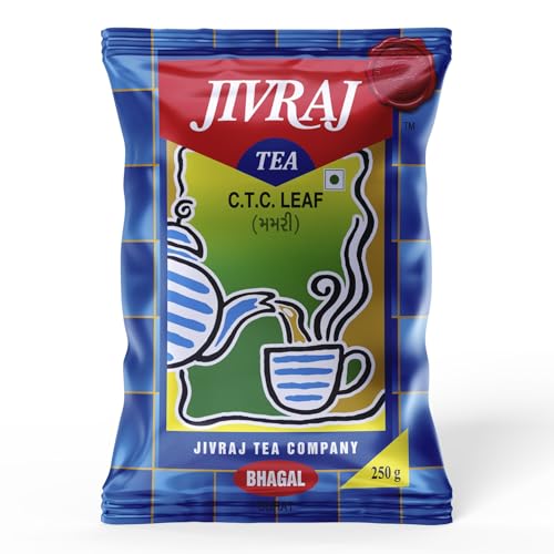 Jivraj Tea 250gm | CTC Assam Black Leaf Tea | Chai Patti Powder | Pouch 250g