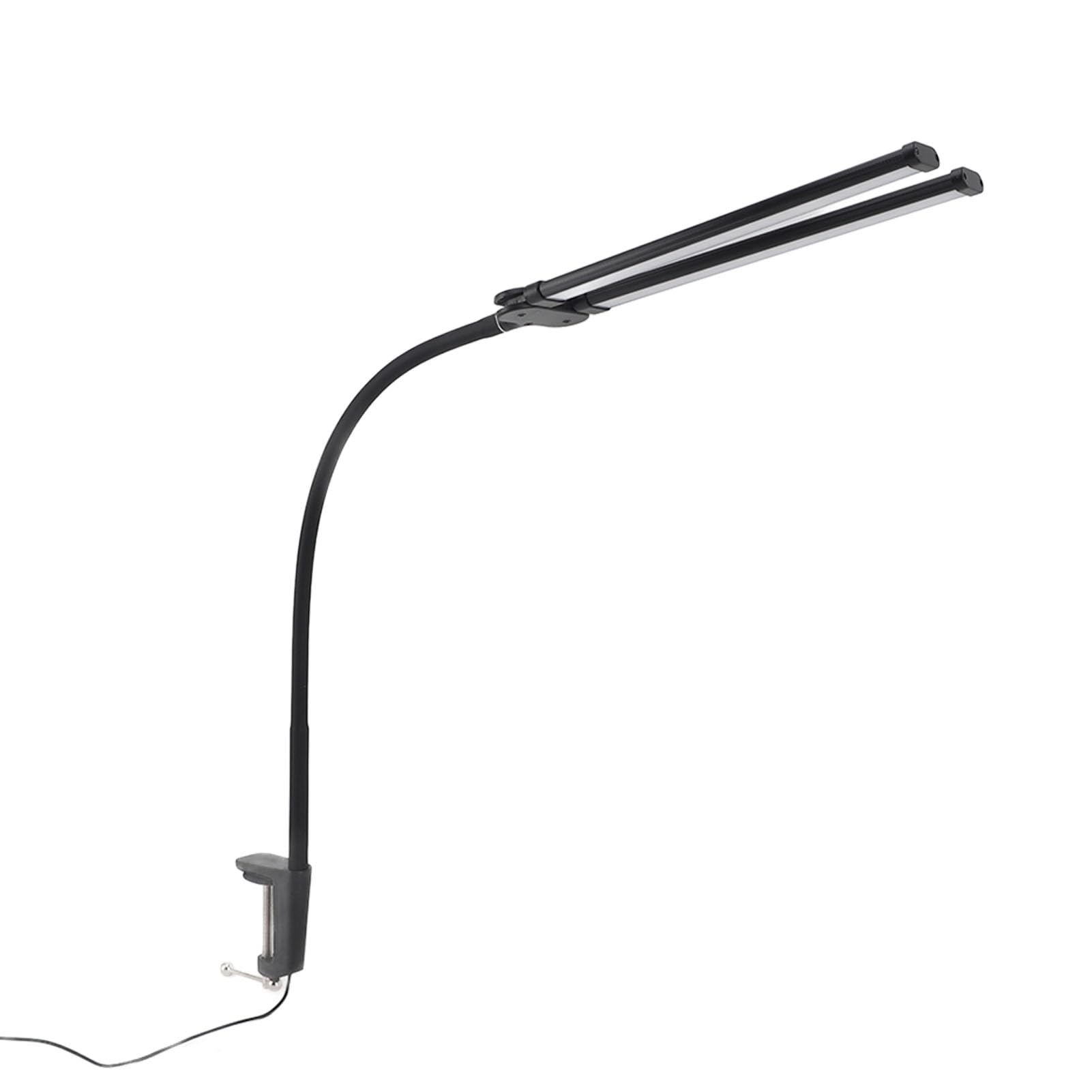 Lampada da scrivania a LED a doppia testa 3 colori Dimmerabile continuo Illuminazione da scrivania flessibile a collo di cigno per Home Office USB 5V Plug in 10W