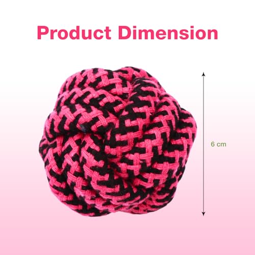 Image of Cotton Rope Balls for Dogs and Pets |Puppy Toys Small Rope Balls for Teething |Durable Chew Cotton Rope Balls |Pet Friendly Washable Dog Toy Rope Ball for Small and Medium Dogs (Red)