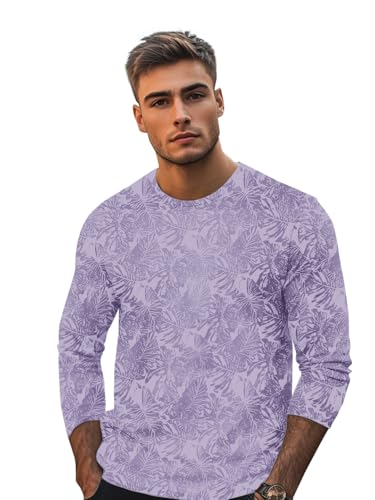 Image of Urbano Fashion Men's Printed Full Sleeve Slim Fit Cotton T-Shirt