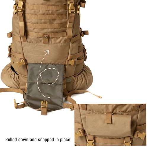 Image of MT Military Army Large Rucksack with Detacheable Assault Backpack Hydration Pack Shoulder Straps and Waist Belt Metal Frame | Detacheable