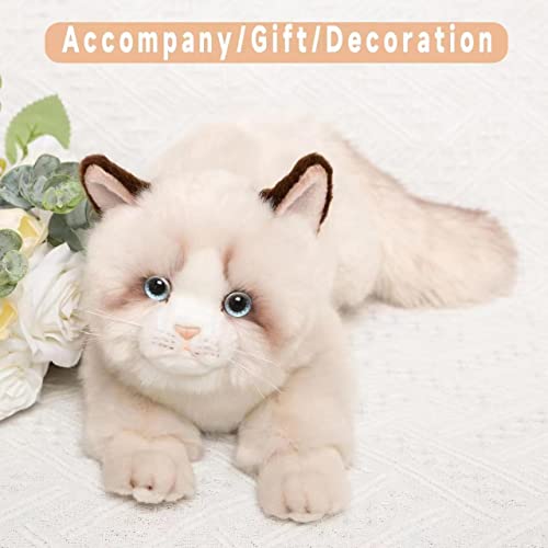 Image of CU-MATE 20 Inch- Gray Ragdoll Cat Plush Stuffed Animal Toys -Realistic Ann Baker Cat Handmade Plush Toy Present Gift