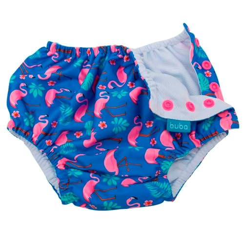 BIQUINI DE BANHO COM FRALDA REUTILIZAVEL- FLAMINGO - M