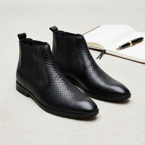 Image of HAYES LONDON Chelsea Boots For Man | Genuine Leather High-Top Slip-On Shoes | Comfortable Formal Shoes for Men | Stylish Office, Party & Casual Wear Fashion Boots