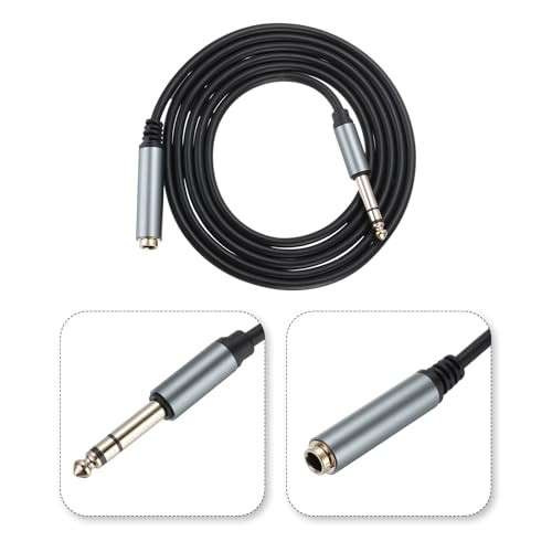 Cable auxiliar 6.35mm 1/4" TRS macho a hembra 1.8 m miniatura 2