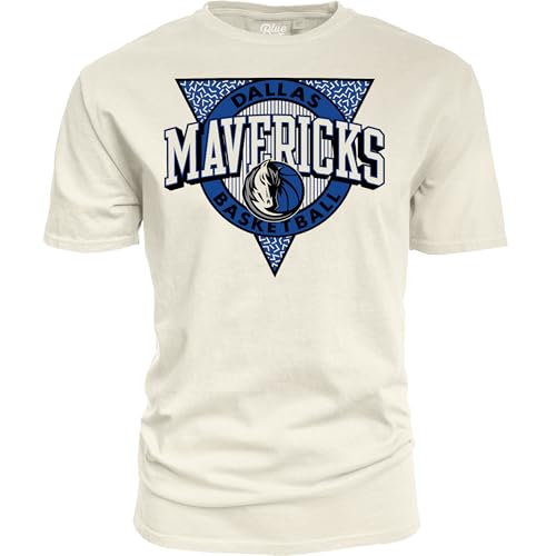 Dallas Mavericks NBA Officially Licensed T-Shirt Ringspun Triblock Ivory, Large