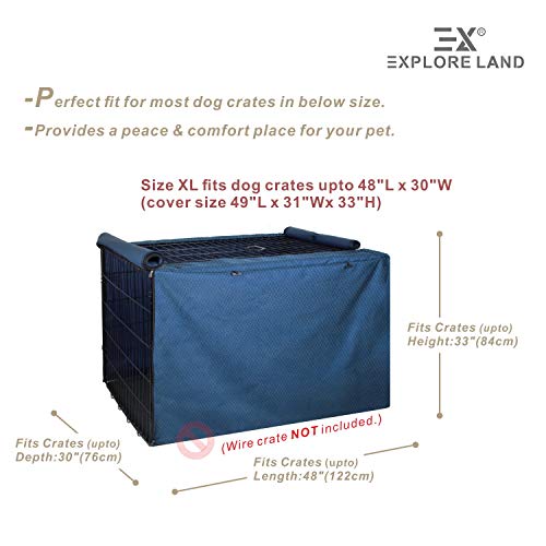 Explore Land Chew Proof Dog Crate Cover for 48 Inches Wire Cage, Heavy-Duty Lattice Pet Kennel Covers Compatible with 1… - Image 6