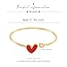 Dainty Gold Cuff Bracelets for Women Non Tarnish, Cute Love Heart Open Cuff Bangle Bracelet 14K Gold Plated Cubic Zirconia Bangle Bracelet Minimalist Wrist Cuff Bracelets Fashion Jewelry (Red)