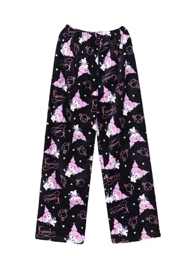 Cartoon Flannel Pajama Pants Pajamas Bottoms Petite Women Girls Fuzzy Home Sleep Lounge Pants