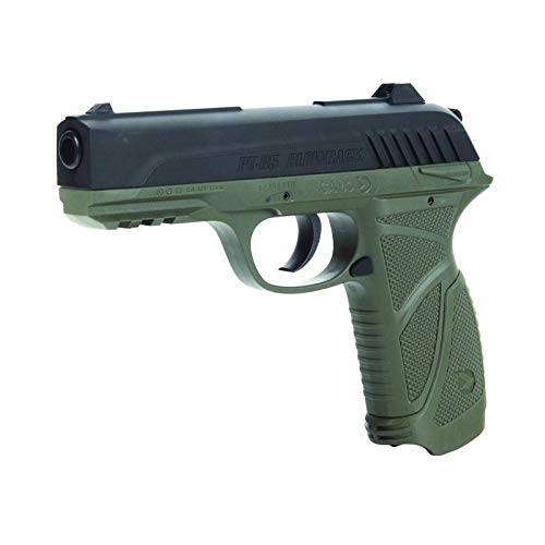 Ecommur. PT-85 blowback gamo Olive (Verde) | Pistola de Aire comprimido y perdigones semiautomática 4,5mm + maletín + 2 Cajas de balines y CO2
