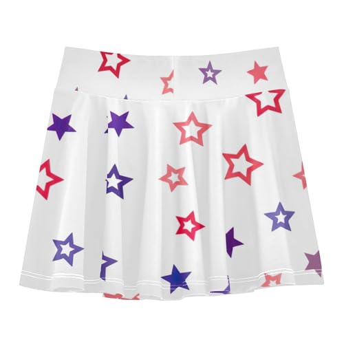 Girls Skorts Athletic Shorts Toddler Tennis Skirts Flowy Cheer Skirt Red Blue Stars White 3t2
