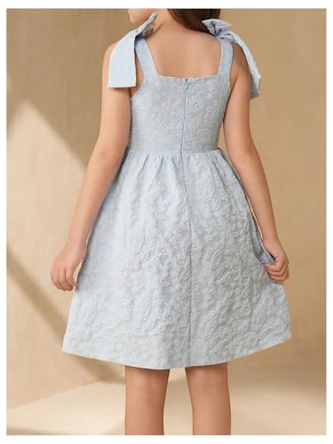 SHENHE Girl's Flower Girl Dress Bow Sleeveless Fit and Flare A Line Party Wedding Jacuqard Dress2