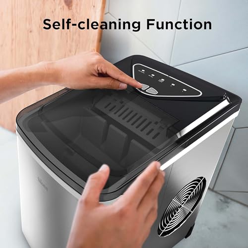 Image of Ice Maker Machine for Countertop, 9 Ice Cubes Ready in 6 Minutes, 26lbs in 24Hrs Portable Ice Maker Machine Self-Cleaning, 2 Sizes of Bullet-Shaped Ice for Home Kitchen Office Bar Party