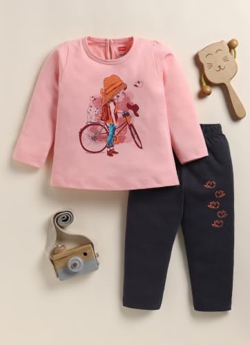 Image of LuvLap Baby Girls Regular Fit 100% Cotton Half Sleeves Girls Top CoSet Pack of 2