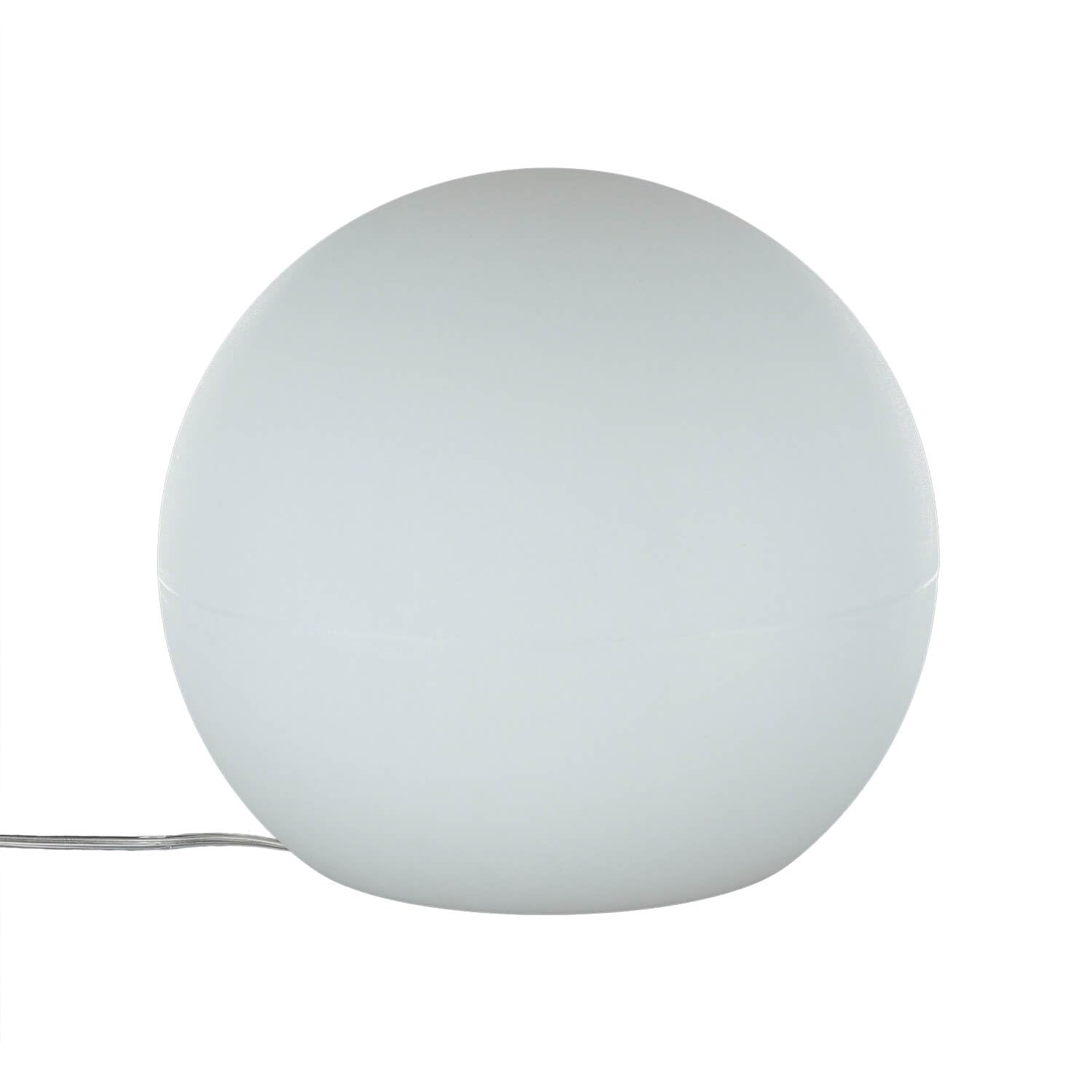 Licht-Erlebnisse Tischlampe rund Ø 30 cm H: 26,5 cm Weiß inkl. E27 LED 2700 K warmweiß Kabel Schalter Kugelleuchte innen Tischleuchte