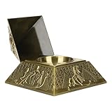 Ashtray, Egyptian-Pharaoh-Pyramid-Shape Smokeless Ashtray with Lid Standing Ashtray Cigarette Ashtray for Bedroom Home Living Room Office(Bronze)