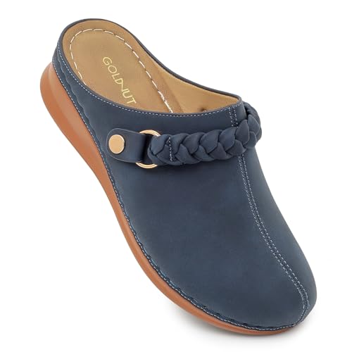 Image of Comfortable Clogs for Women Closed Toe Mules Slip On - Summer Casual Womens Clogs Mules Backless Arch Support Wedge Platform Sandals All-Day