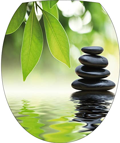 Stickers WC Galet reflet Zen - Stickers autocollant abattant WC 35x42 cm - 242