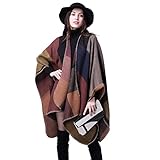 winter poncho mit ärmel BREITER EINSATZ: Der übergroße PonchoUmhang mit Vintage-Muster hält Sie den ganzen Tag warm und ist eine perfekte Alternative zu einem Mantel oder einer Jacke. Der weiche und elegante Pashmina Schalmit offener Vorderseite eignet sich für Herbst und Winter, kühle Frühlings- und Sommernächte und klimatisierte Orte