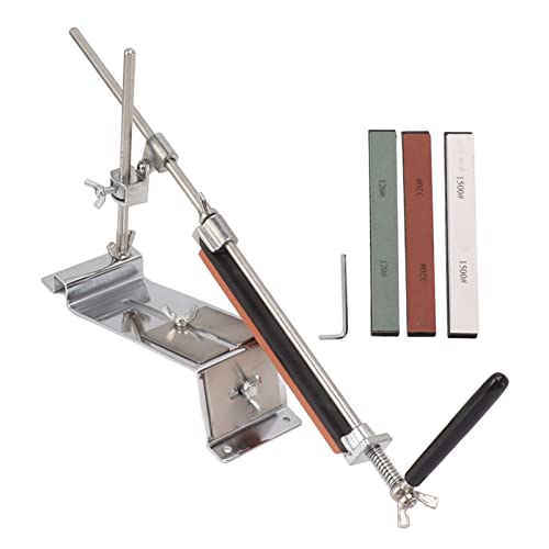 Professional Knife Sharpener with Whetstones Knife Sharpener Kit Stainless Knife Sharpening Steel Professional Kitchen Chef Knife Sharpening System with 4 Whetstones 5-90°