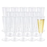 Sektgläser Plastik 50 Stück, 150ml Transparent Champagner Gläser, Sektgläser Kunststoff, Mehrweg Plastik Champagnergläser Cocktailgläser für Partys, Hochzeiten, Geburtstage