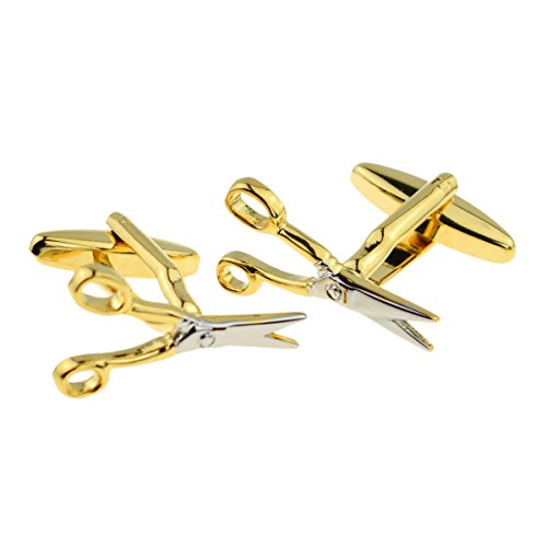 Mancuernillas para Hombre GTR Tijeras Plata y Oro miniatura 1