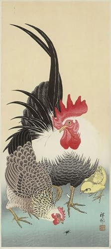 Affiches Martin-pêcheur et lotus Ohara Koson pour habiller un grand mur vide de salon 60x90cm