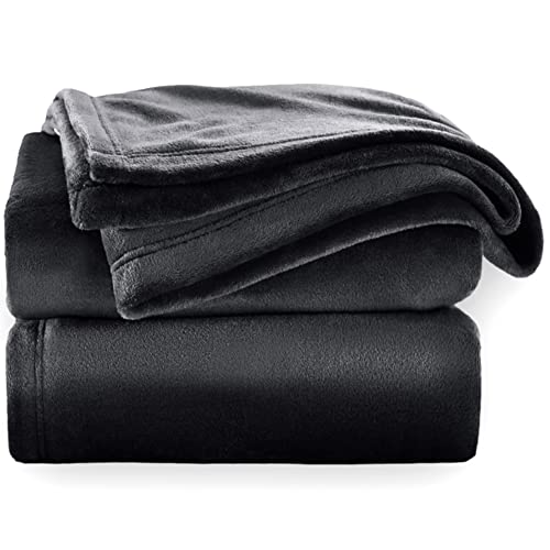 TIENDA EURASIA - Manta de Terciopelo para Sofá | 100% Microfibra | Tacto Suave Tipo Sedalina | Ideal para Salones y Dormitorios | Proporciona Confort, Negro, 130 X 160 CM, Poliéster