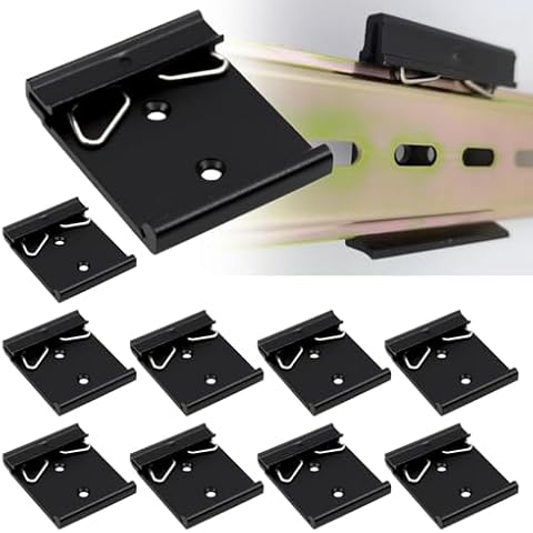 CNQLIS 10Pcs 35mm DIN Rail Mounting Clips Cover